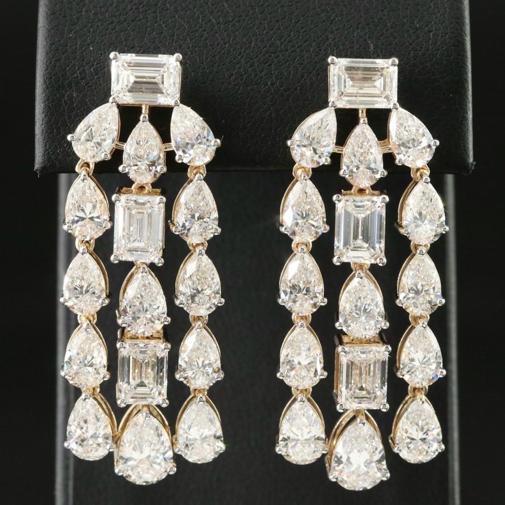 Elegant Gold and Silver Drop Earrings